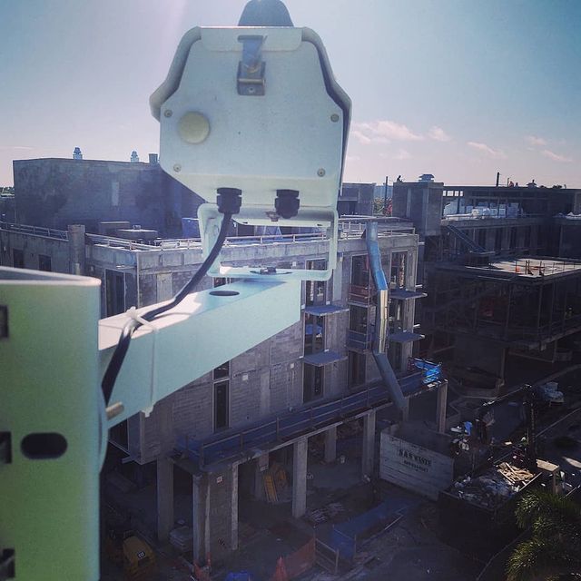 A security camera pointing at a construction site